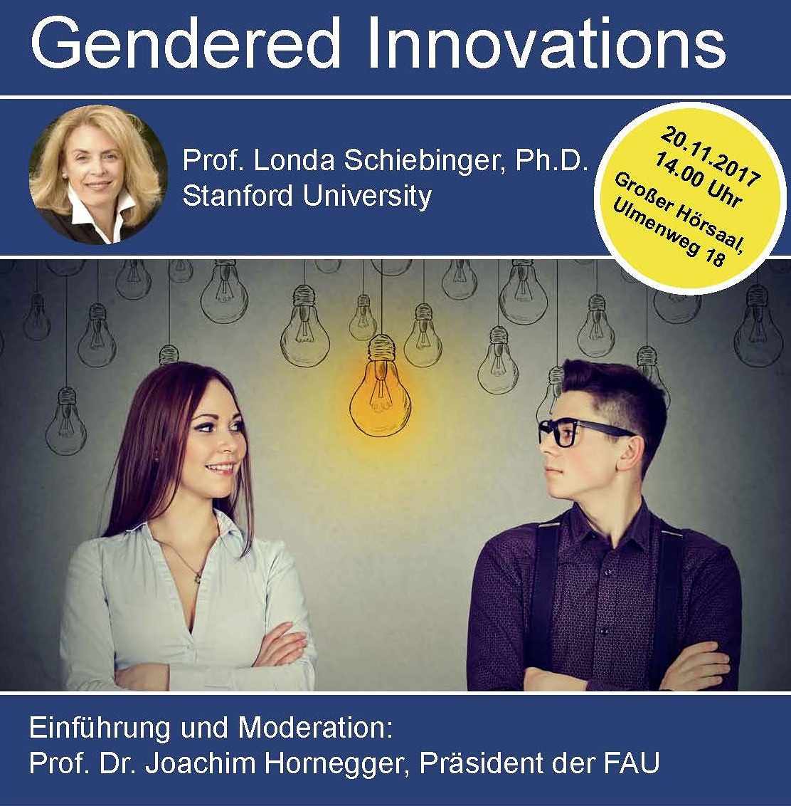 Zum Artikel "Vortrag: Londa Schiebinger (Stanford University) zu „Gendered Innovations“ am 20.11.2017"