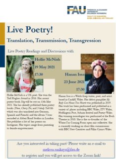 Zum Artikel "Live Poetry! Translation, Transmission, Transgression (19.05./23.06.21)"